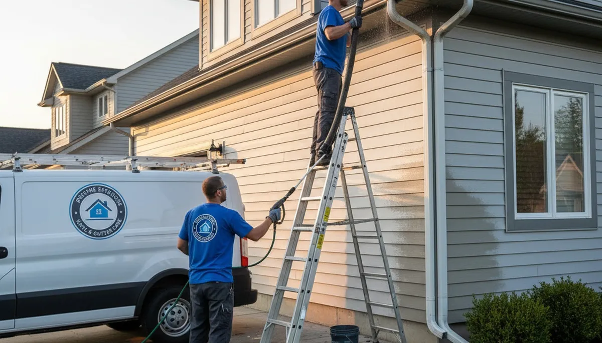 Gutter cleaning service in Greenville, NC for debris removal and improved water flow