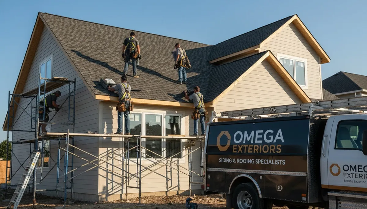 Roof installation with durable vinyl siding in Greenville, NC by Next Level Exteriors